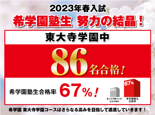 東大寺学園コースが君を東大寺学園へ導きます！ | 希学園 ～関西～